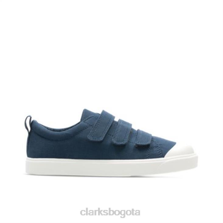 Clarks 0DX8L4822 city ​​flarelo inf f fit clarks de lona azul marino niños lona azul marino