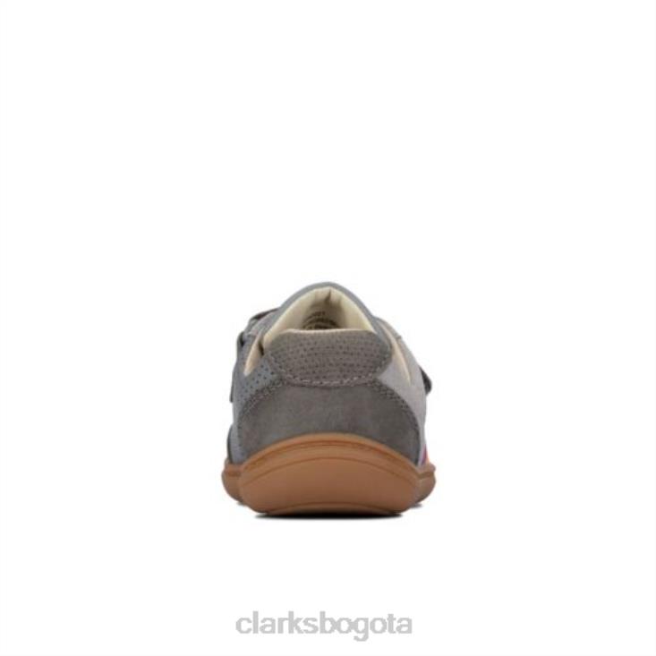 Clarks 0DX8L4827 clarks cuero gris flash beau fst g fit niños cuero gris