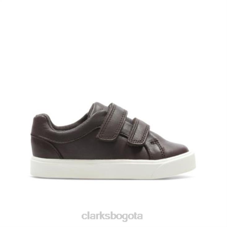 Clarks 0DX8L4830 city ​​oasis lo fst f fit clarks de cuero marrón niños cuero marrón