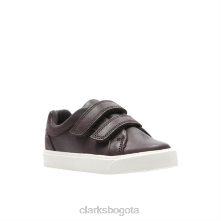 Clarks 0DX8L4830 city ​​oasis lo fst f fit clarks de cuero marrón niños cuero marrón