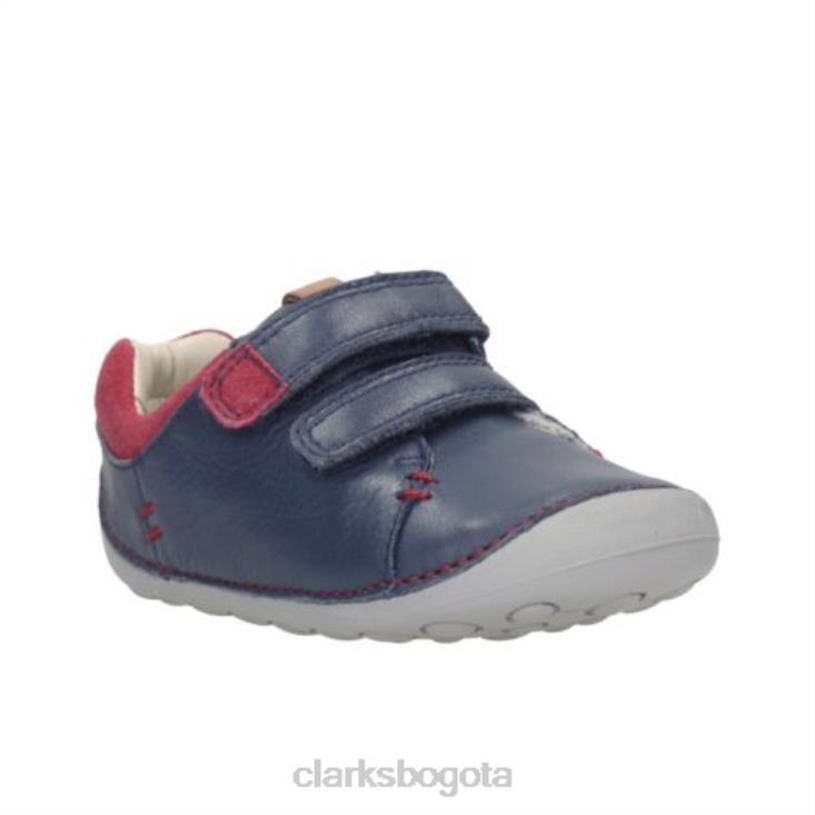 Clarks 0DX8L4831 ti ny toby fst g fit clarks cuero azul marino niños cuero azul marino
