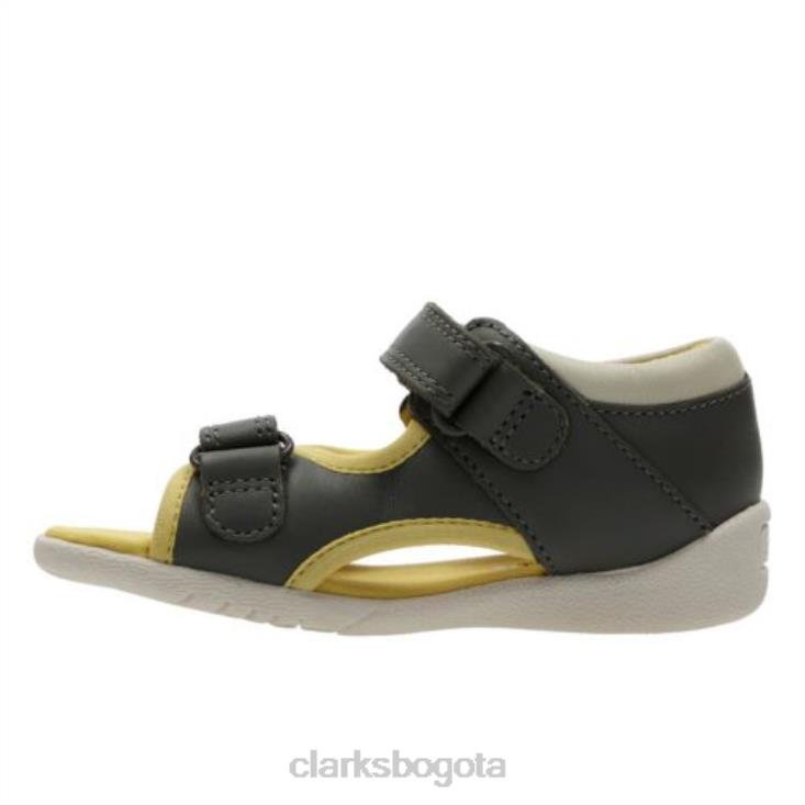 Clarks 0DX8L4839 fudgy jump fst f fit clarks cuero combinado gris niños cuero combinado gris