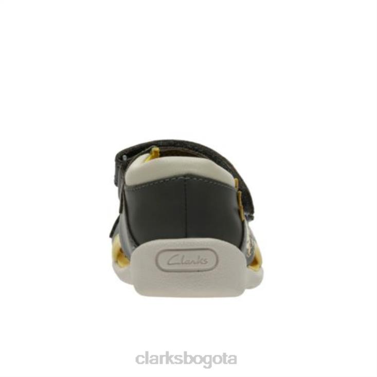 Clarks 0DX8L4839 fudgy jump fst f fit clarks cuero combinado gris niños cuero combinado gris