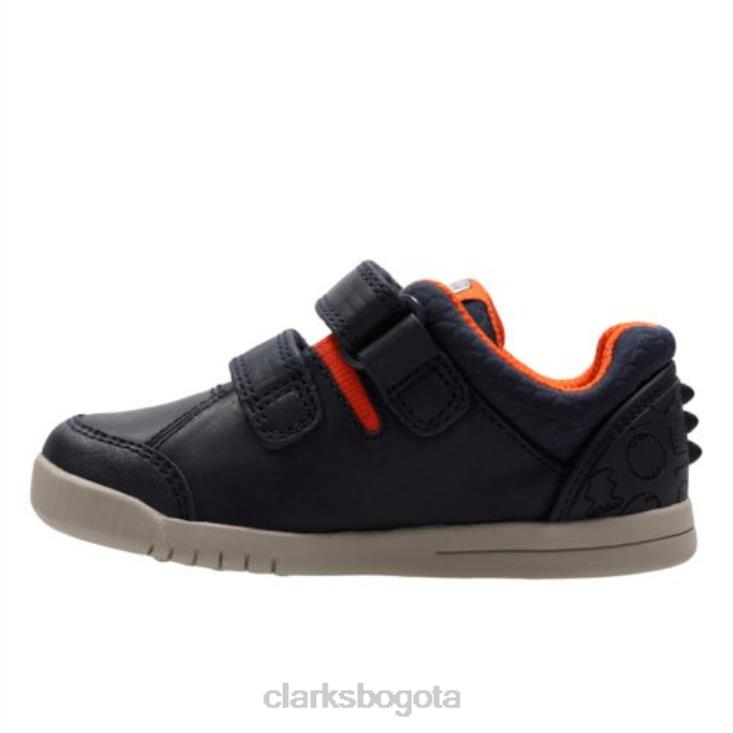 Clarks 0DX8L4840 clarks trail walk fst g fit de cuero azul marino niños cuero azul marino