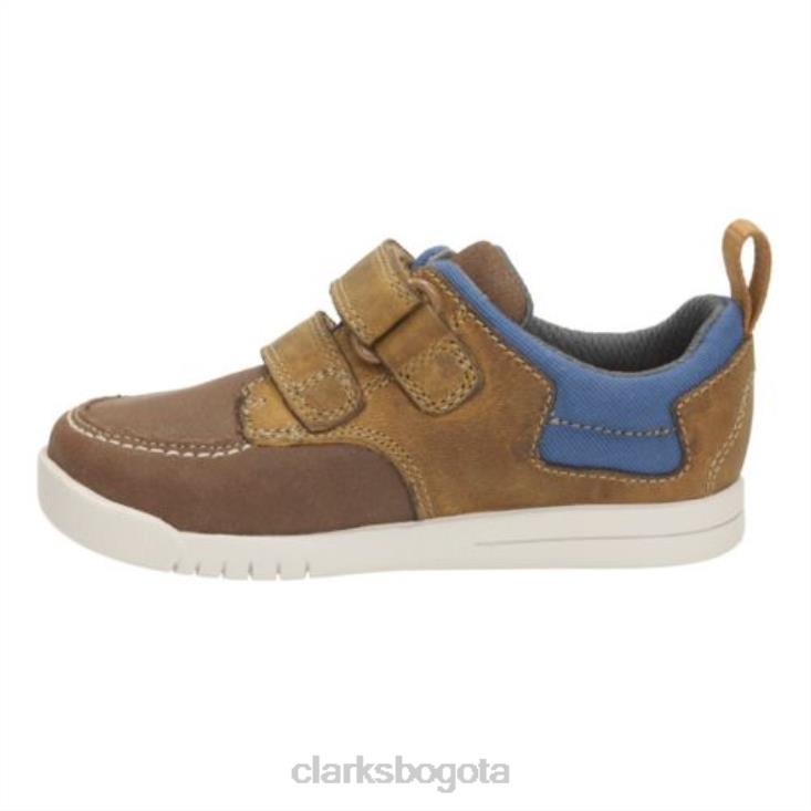 Clarks 0DX8L4843 clarks de cuero tostado grado caminar fst g fit niños cuero marrón