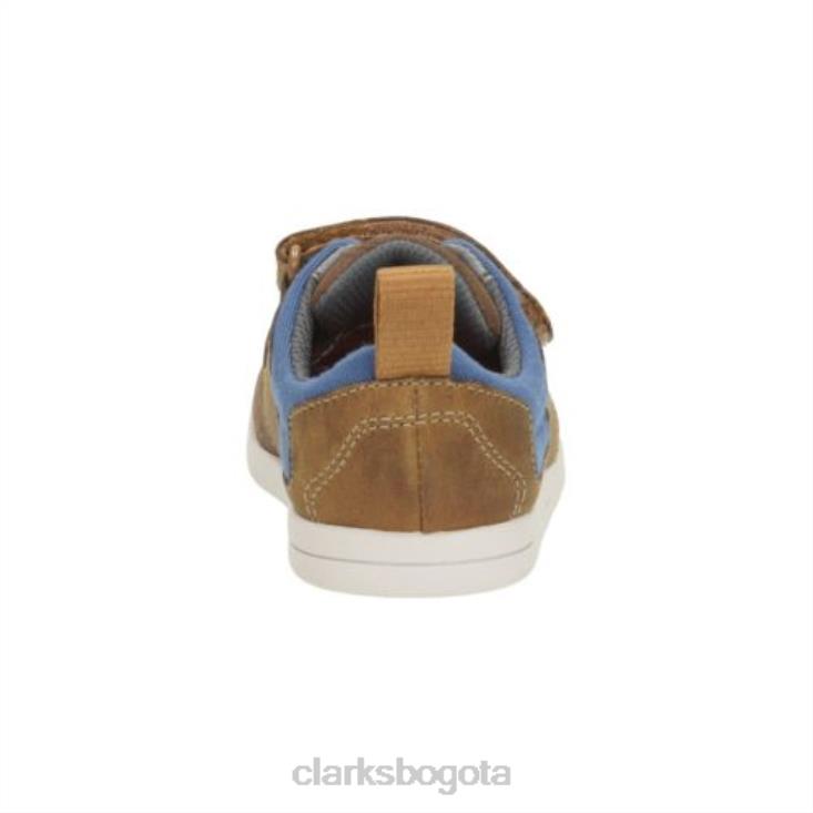 Clarks 0DX8L4843 clarks de cuero tostado grado caminar fst g fit niños cuero marrón