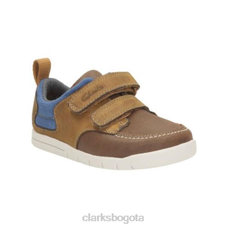 Clarks 0DX8L4844 clarks cuero tostado grado walk fst f fit niños cuero marrón