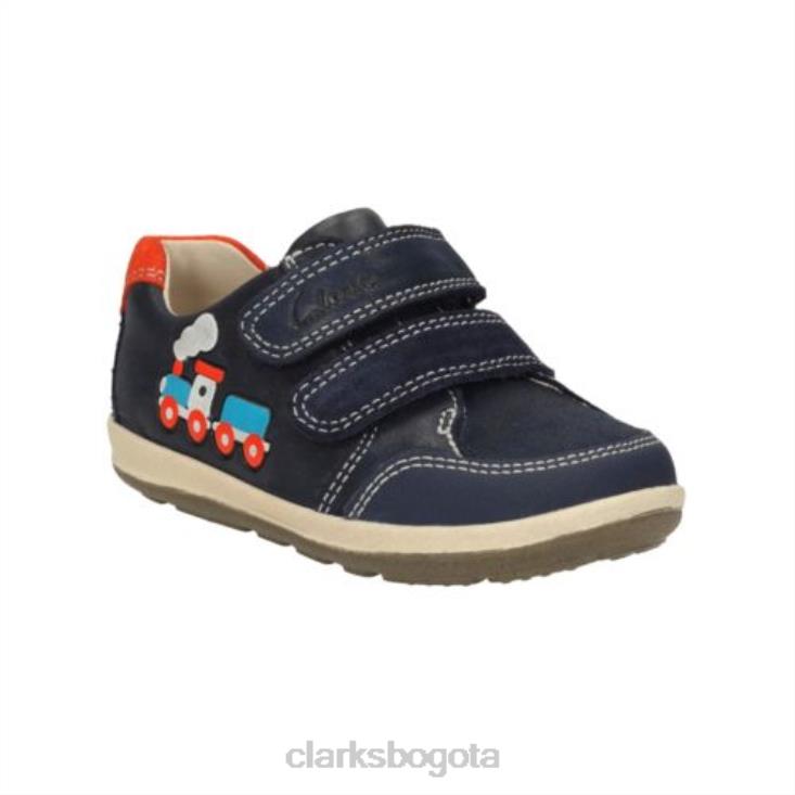 Clarks 0DX8L4847 suavemente tom fst f fit clarks cuero azul marino niños cuero azul marino