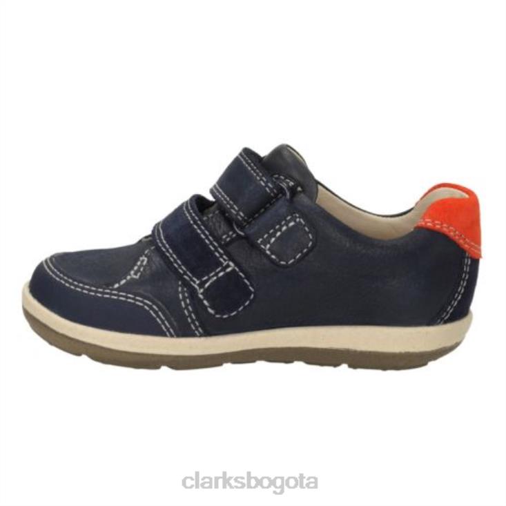 Clarks 0DX8L4847 suavemente tom fst f fit clarks cuero azul marino niños cuero azul marino