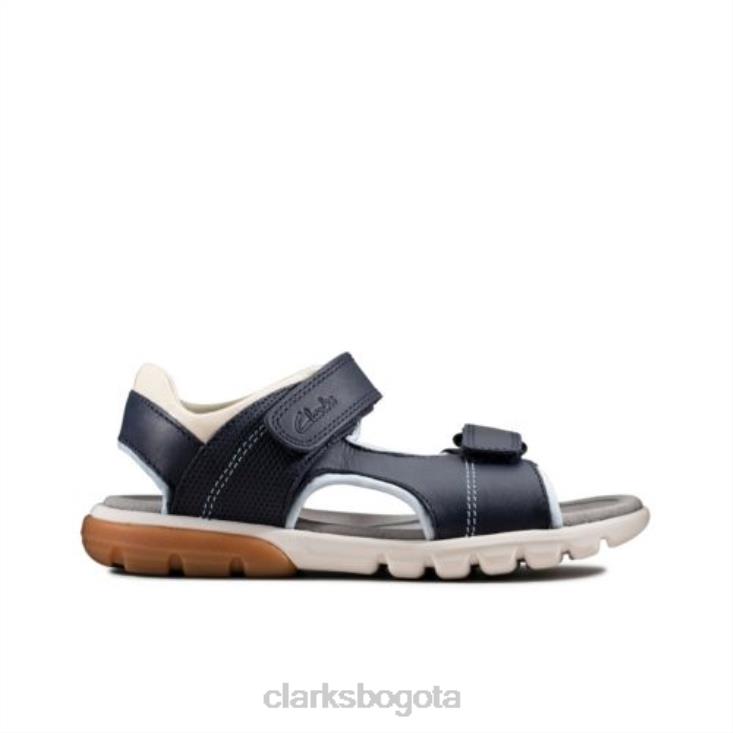 Clarks 0DX8L4854 rocco wave jnr g fit marino combi clarks unisexo combinado azul marino