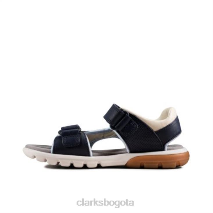 Clarks 0DX8L4854 rocco wave jnr g fit marino combi clarks unisexo combinado azul marino