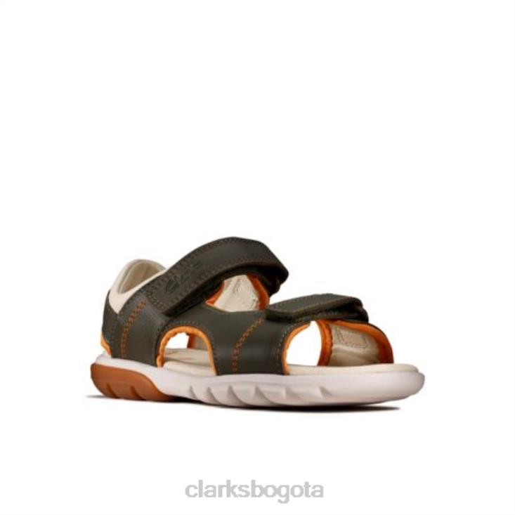 Clarks 0DX8L4865 clarks caqui cuero rocco wave jnr g fit unisexo cuero caqui