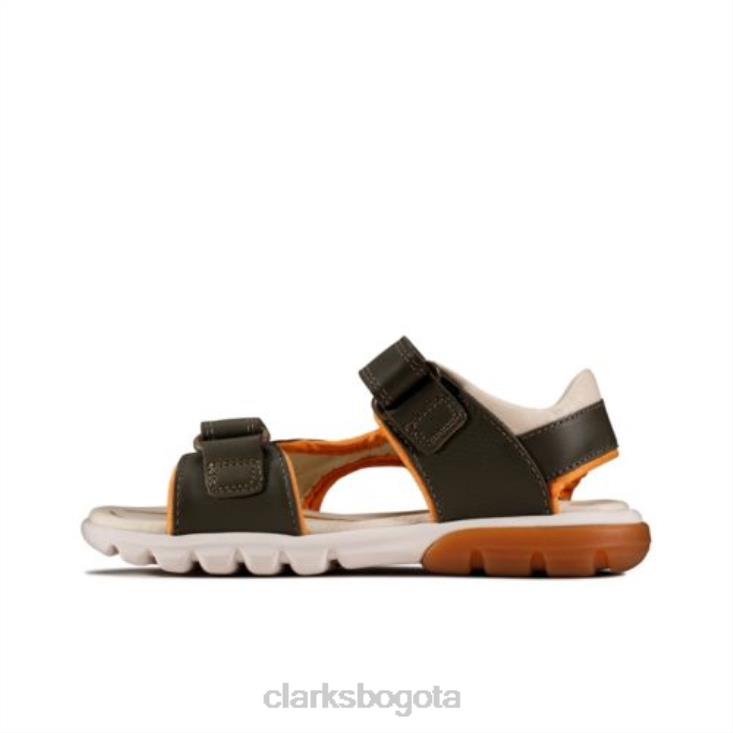 Clarks 0DX8L4865 clarks caqui cuero rocco wave jnr g fit unisexo cuero caqui