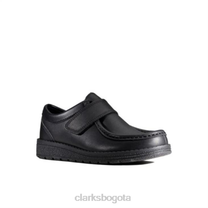 Clarks 0DX8L4868 clarks mendip pure jnr f fit cuero negro niños cuero negro