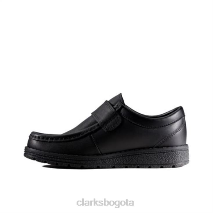 Clarks 0DX8L4868 clarks mendip pure jnr f fit cuero negro niños cuero negro