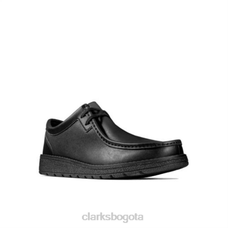 Clarks 0DX8L4870 mendip craft jnr f fit clarks de cuero negro niños cuero negro