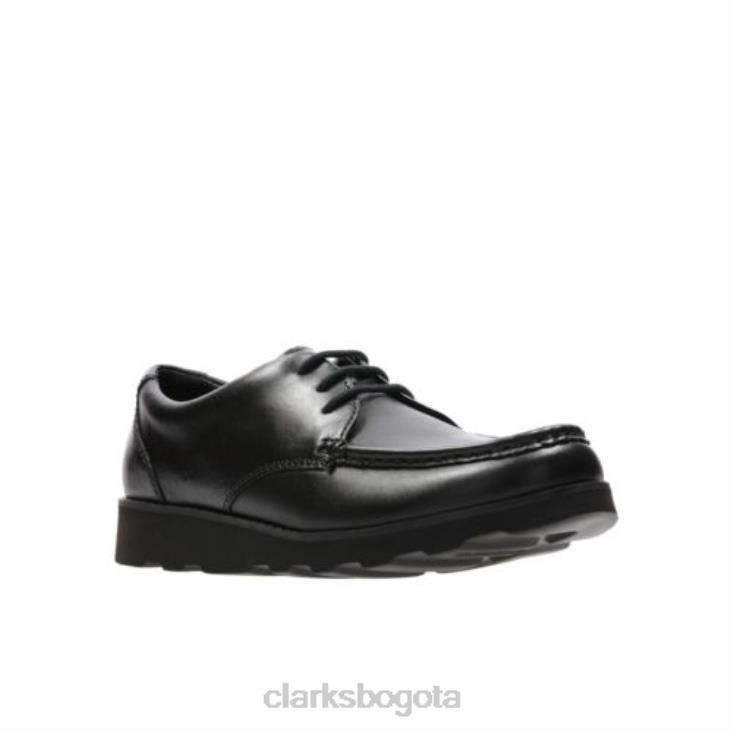 Clarks 0DX8L4872 clarks corona de cuero negro tate jnr g fit niños cuero negro
