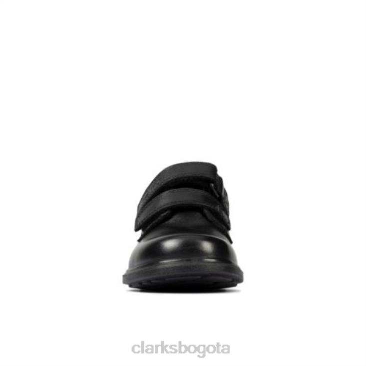 Clarks 0DX8L4873 clarks cuero negro remi pace inf f fit niños cuero negro