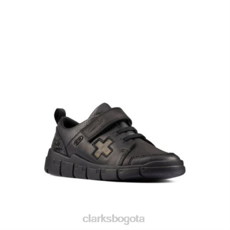 Clarks 0DX8L4874 clarks encode flash inf f fit cuero negro niños cuero negro