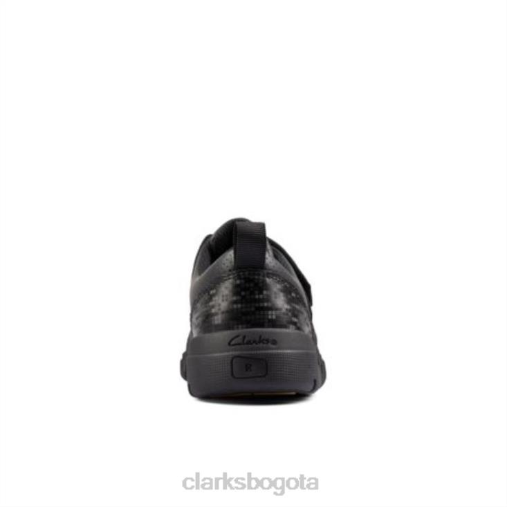 Clarks 0DX8L4874 clarks encode flash inf f fit cuero negro niños cuero negro