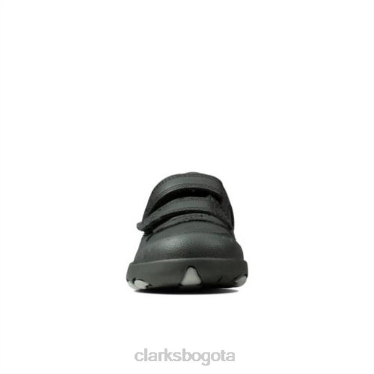 Clarks 0DX8L4876 clarks rex pace inf f fit cuero negro niños cuero negro