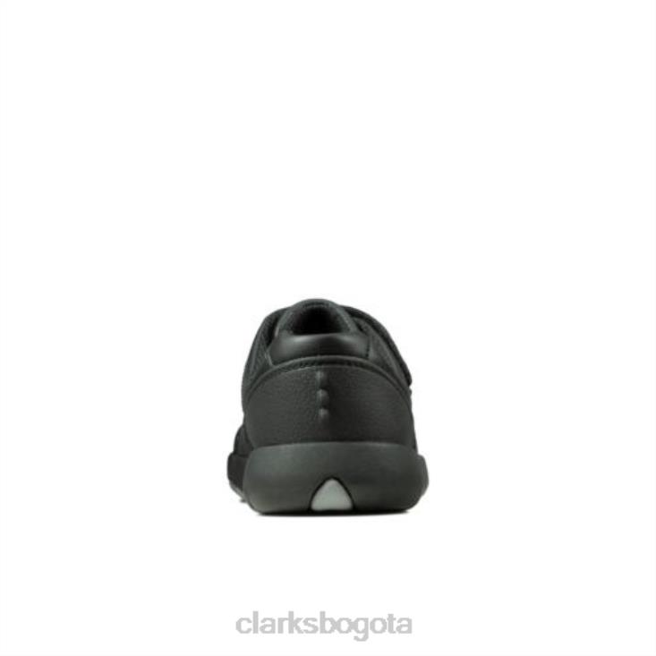Clarks 0DX8L4876 clarks rex pace inf f fit cuero negro niños cuero negro