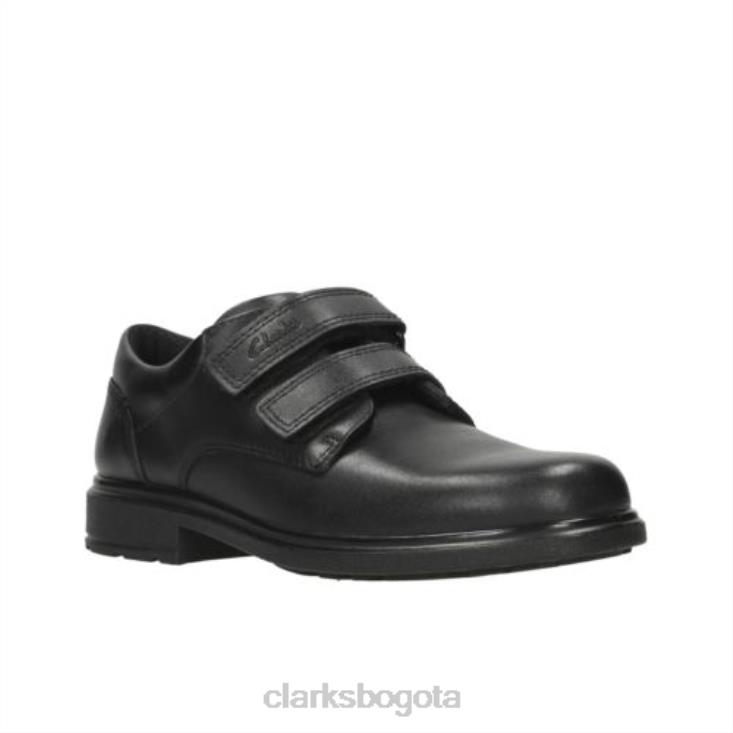 Clarks 0DX8L4881 clarks cuero negro remi pace jnr f fit niños cuero negro