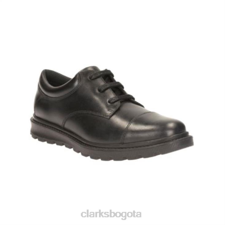 Clarks 0DX8L4883 clarks mayes walk bl g fit cuero negro niños cuero negro