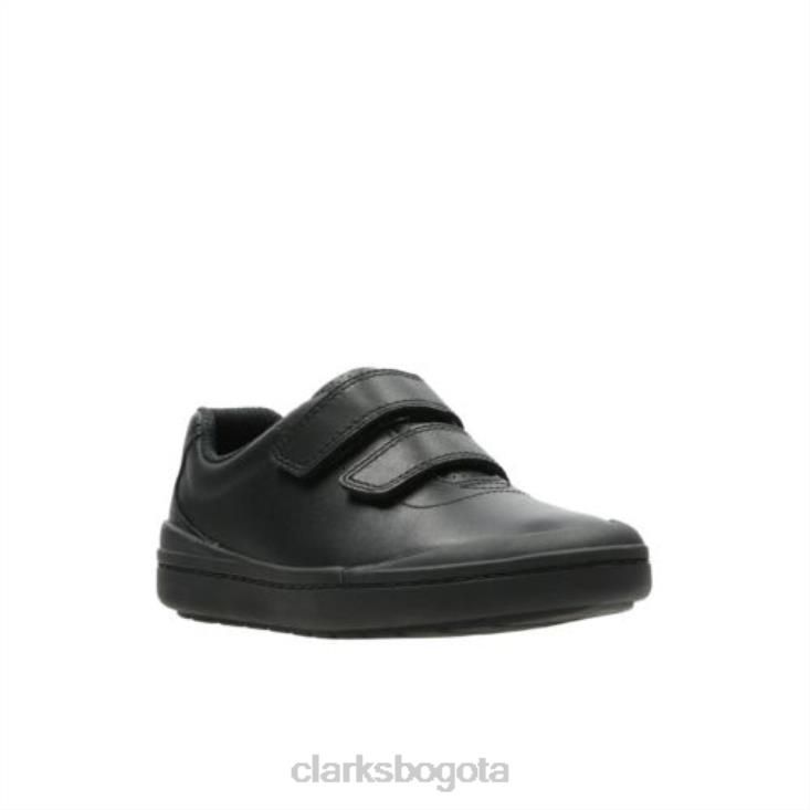 Clarks 0DX8L4888 clarks rock play inf g fit cuero negro niños cuero negro