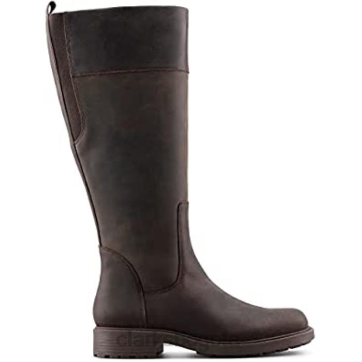 Clarks 0DX8L489 Botas hasta la rodilla de mujer con forro cálido orinoco2 hi marrón oscuro de Clarks mujer marron oscuro