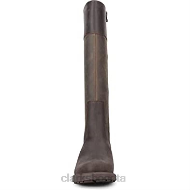 Clarks 0DX8L489 Botas hasta la rodilla de mujer con forro cálido orinoco2 hi marrón oscuro de Clarks mujer marron oscuro