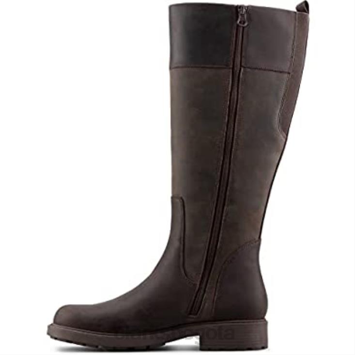 Clarks 0DX8L489 Botas hasta la rodilla de mujer con forro cálido orinoco2 hi marrón oscuro de Clarks mujer marron oscuro
