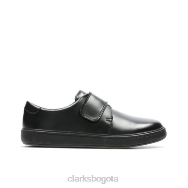 Clarks 0DX8L4894 clarks de cuero negro street shiny inf g fit niños cuero negro
