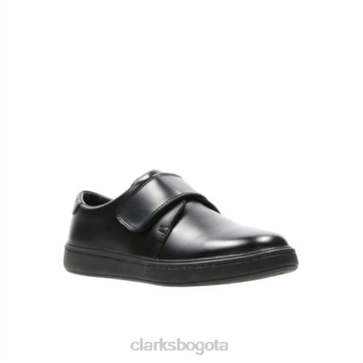 Clarks 0DX8L4894 clarks de cuero negro street shiny inf g fit niños cuero negro