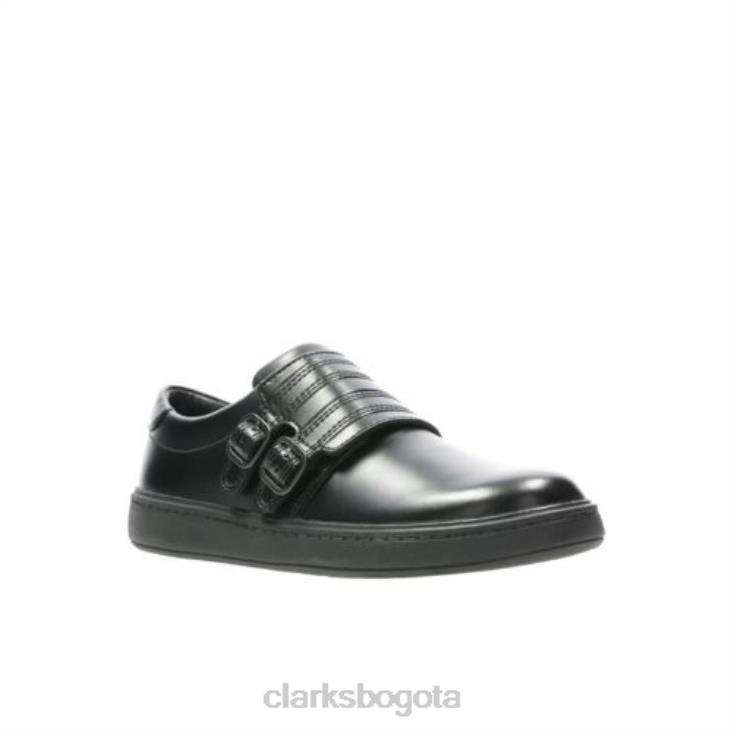 Clarks 0DX8L4895 street stride jnr f fit clarks cuero negro niños cuero negro