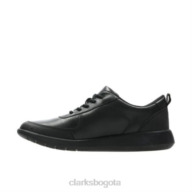 Clarks 0DX8L4900 clarks scape street jnr e fit de cuero negro niños cuero negro