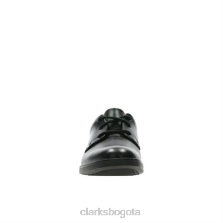 Clarks 0DX8L4904 clarks de cuero negro rufus edge jnr g fit niños cuero negro
