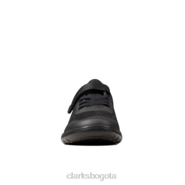 Clarks 0DX8L4905 clarks black interest scape brillante inf f ajuste niños interés negro