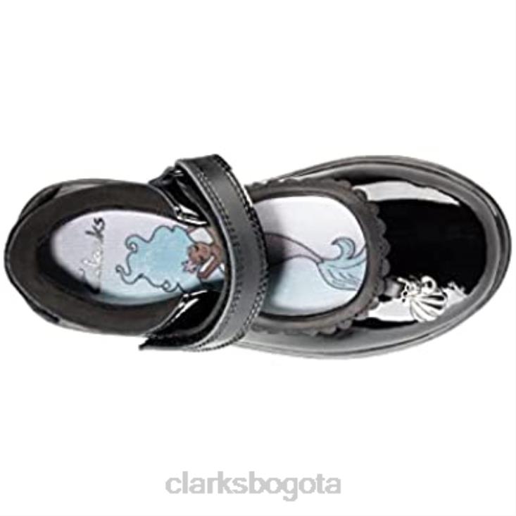 Clarks 0DX8L491 zapatos escolares clarks niña sea shimmer t negro niños