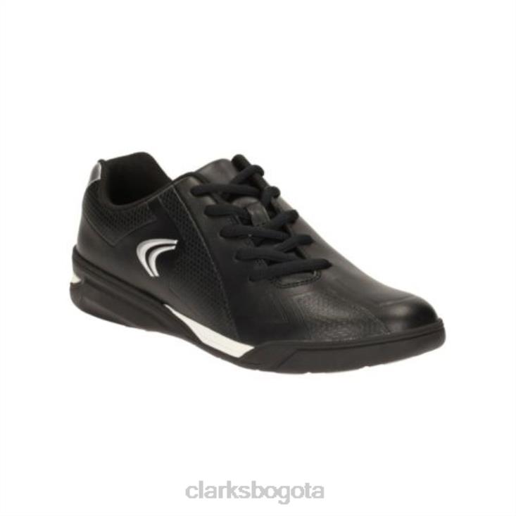 Clarks 0DX8L4934 clarks de cuero negro Award run jnr f fit niños cuero negro