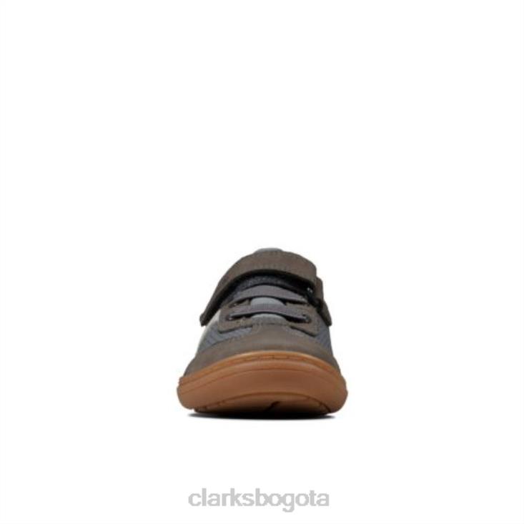Clarks 0DX8L4937 Clarks gris combi lea flash step inf f fit unisexo lea combi gris