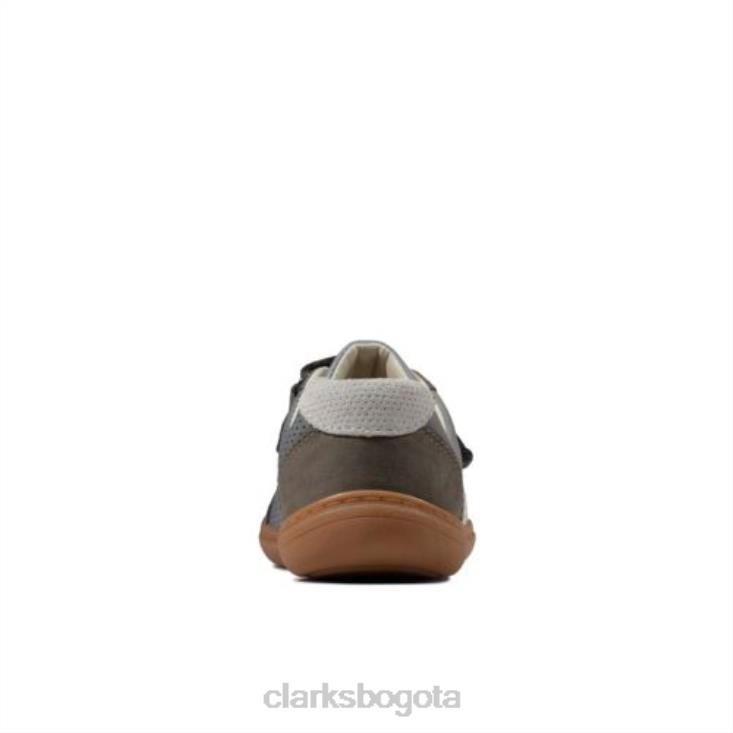 Clarks 0DX8L4937 Clarks gris combi lea flash step inf f fit unisexo lea combi gris