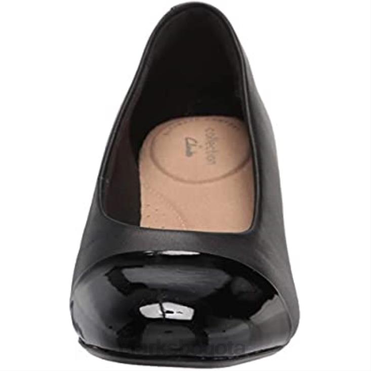 Clarks 0DX8L494 salón marilyn sara mujer piel sintética negro combi clarks mujer combi sintetico cuero negro