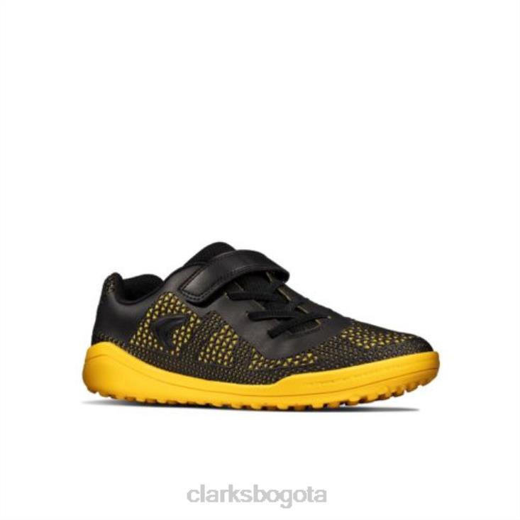 Clarks 0DX8L4941 premio swift jnr f fit clarks negro/amarillo bajo unisexo amarillo negro