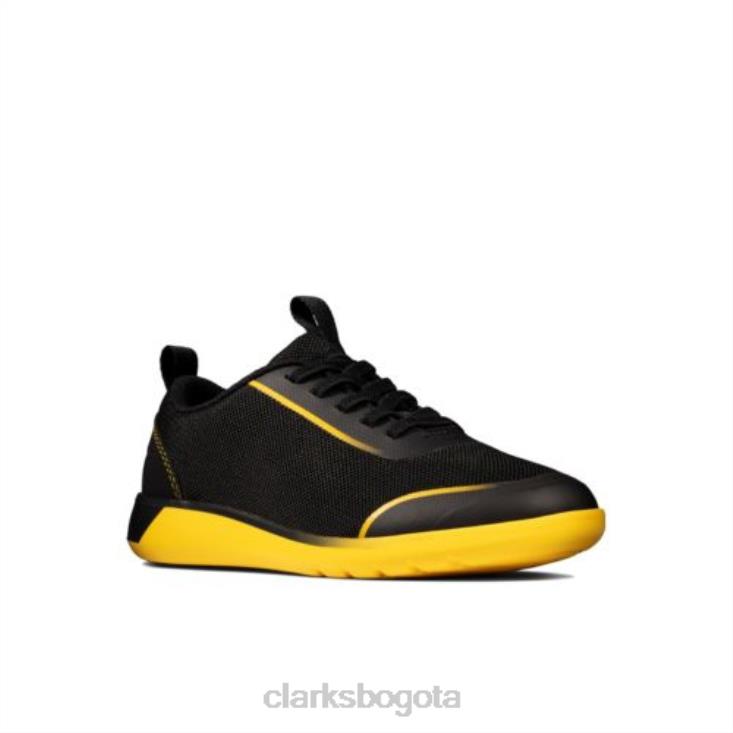 Clarks 0DX8L4942 suburbio spark jnr g fit negro/amarillo bajo clarks unisexo amarillo negro
