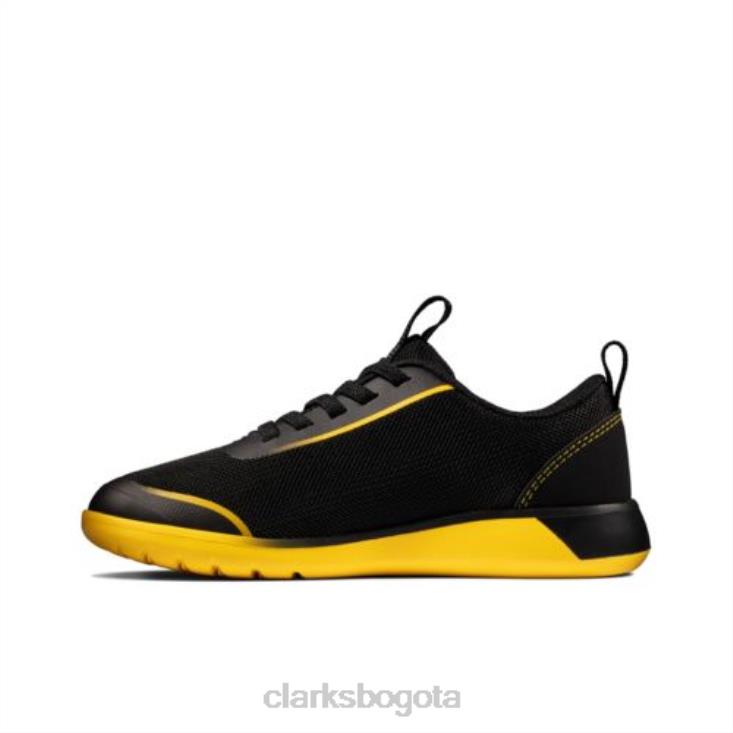 Clarks 0DX8L4942 suburbio spark jnr g fit negro/amarillo bajo clarks unisexo amarillo negro