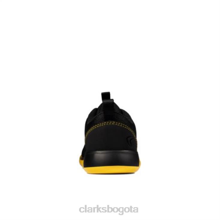 Clarks 0DX8L4942 suburbio spark jnr g fit negro/amarillo bajo clarks unisexo amarillo negro