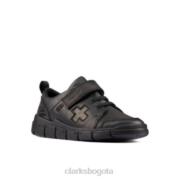 Clarks 0DX8L4946 clarks encode flash jnr g fit cuero negro unisexo cuero negro