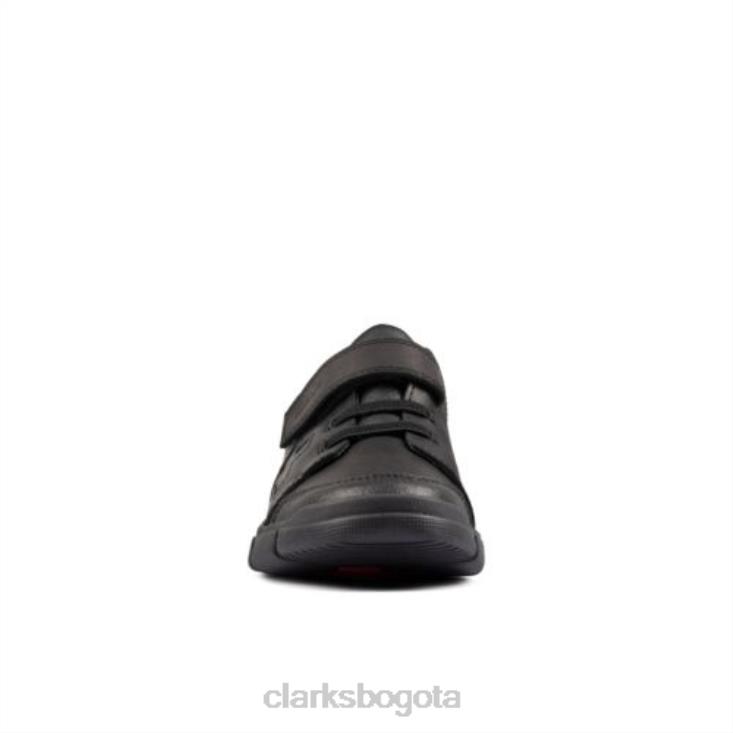 Clarks 0DX8L4946 clarks encode flash jnr g fit cuero negro unisexo cuero negro