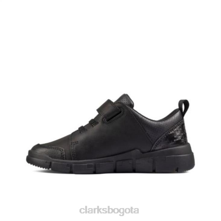 Clarks 0DX8L4946 clarks encode flash jnr g fit cuero negro unisexo cuero negro